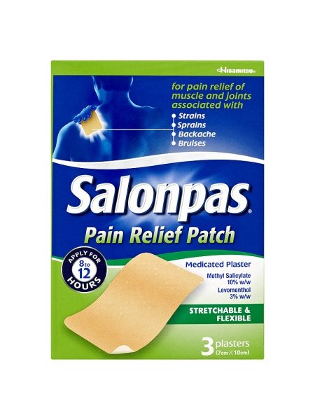 Salonpas Pain Relief Patch 3 Plasters 7cm x 10cm