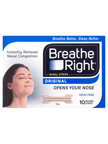 Breathe Right Nasal Strips Original Tan 10 Sm/Med Strips