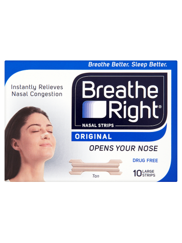 Breathe Right Nasal Strips Original Tan 10 Large Strips
