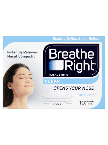 Breathe Right Nasal Strips Clear 10 Sm/Med Strips