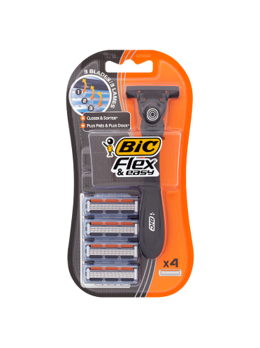 BIC Flex & Easy Handle + 4 Cartridges 1 BIC Flex & Easy Handle + 4 Cartridges