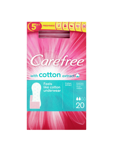 Carefree with Cotton Extract 20 Breathable Pantyliners