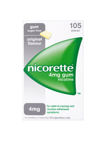 Nicorette Original Flavour Sugar-Free Gum 4mg Nicotine 105 Pieces