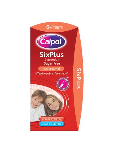 Calpol SixPlus Suspension Sugar Free Strawberry Flavour 6+ Years 80ml