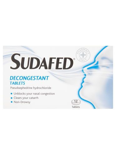 Sudafed Decongestant Tablets 12 Tablets