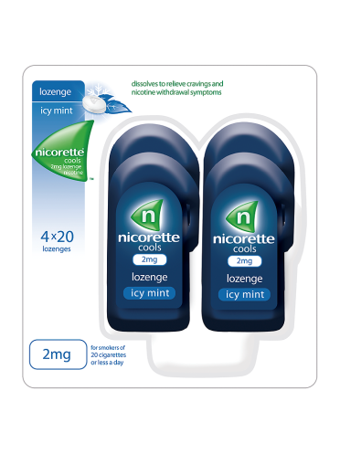 Nicorette Cools Icy Mint 2mg Lozenge Nicotine 4 x 20 Lozenges