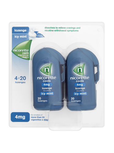 Nicorette Cools Icy Mint 4mg Lozenge Nicotine 4 x 20 Lozenges