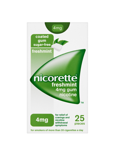 Nicorette Freshmint Sugar-Free 4mg Nicotine 25 Pieces