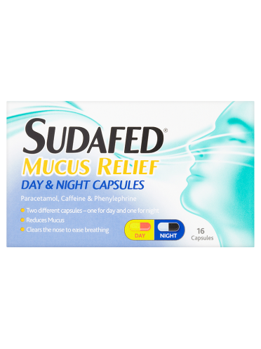 Sudafed Mucus Relief Day & Night Capsules 16 Capsules