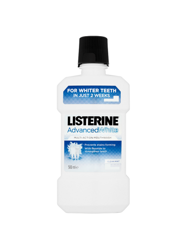 Listerine Advanced White Multi-Action Mouthwash Clean Mint 500ml