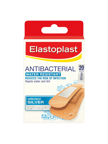 Elastoplast Antibacterial Silver Water Resistant Plasters 20 Strips