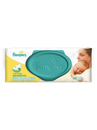 Pampers Baby Wipes New Baby Sensitive Single Pack 50 Wipes