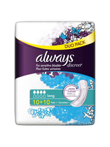 Always Discreet Incontinence Pads+ Long Duo Pack x 20