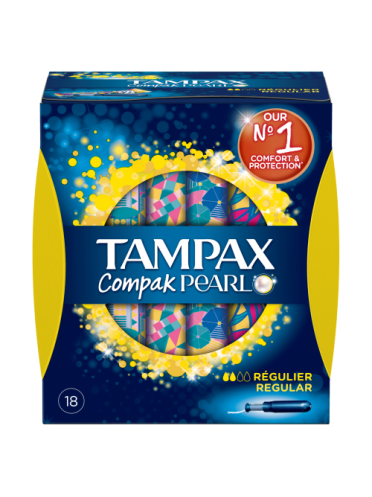 Tampax Compak Pearl Regular Applicator Tampons 18ct