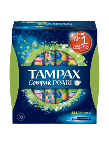 Tampax Compak Pearl Super Applicator Tampons 18ct