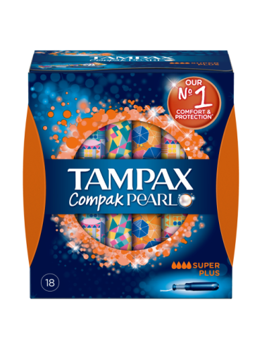 Tampax Compak Pearl Super Plus Applicator Tampons 18ct