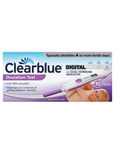 Clearblue Digital Ovulation Test with Dual Hormone Indicator kit, 10 tests