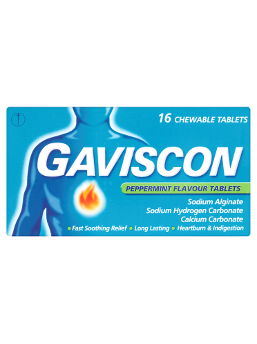 Gaviscon Peppermint Flavour Tablets 16 Chewable Tablets