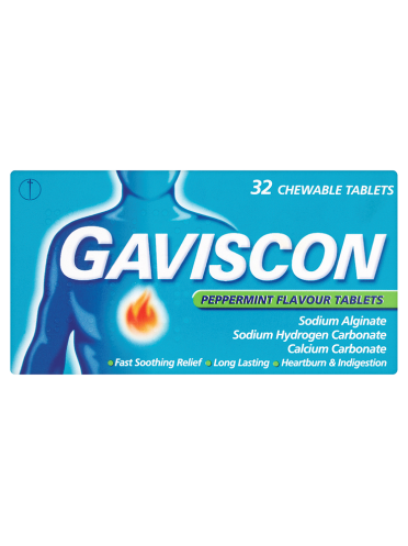 Gaviscon Peppermint Flavour Tablets 32 Chewable Tablets