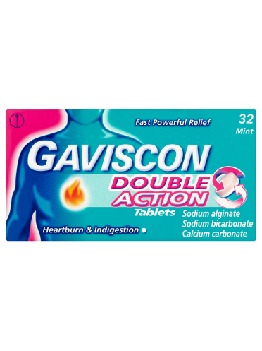 Gaviscon Double Action Tablets Mint 32 Chewable Tablets