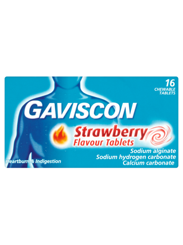 Gaviscon Strawberry Flavour Tablets 16 Chewable Tablets