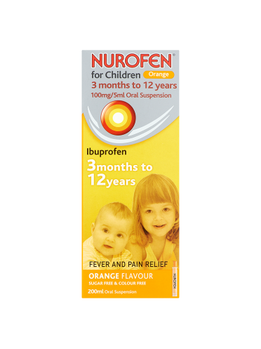 Nurofen for Children 100mg/5ml Oral Suspension Orange Flavour 3 Months to 12 Years 200ml