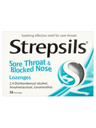 Strepsils Sore Throat & Blocked Nose Lozenges 36 Lozenges