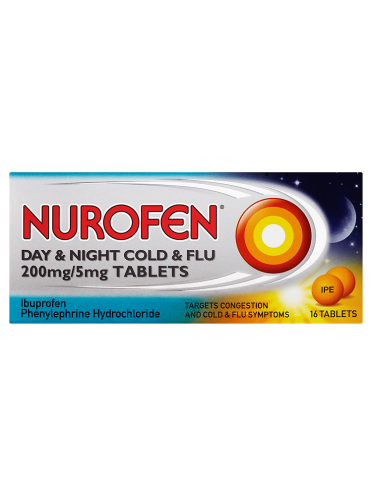 Nurofen Day & Night Cold & Flu 200mg/5mg 16 Tablets