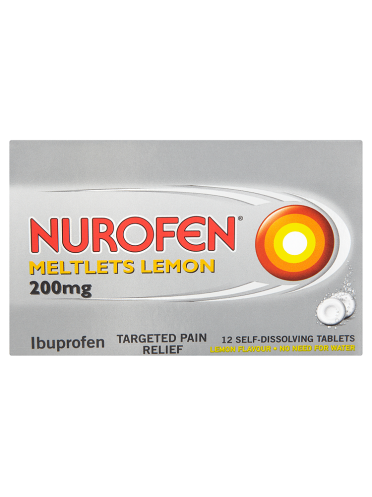 Nurofen Meltlets Lemon 200mg 12 Self-Dissolving Tablets