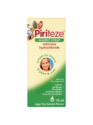 Piriteze Allergy Syrup Sugar Free Banana Flavour 70ml