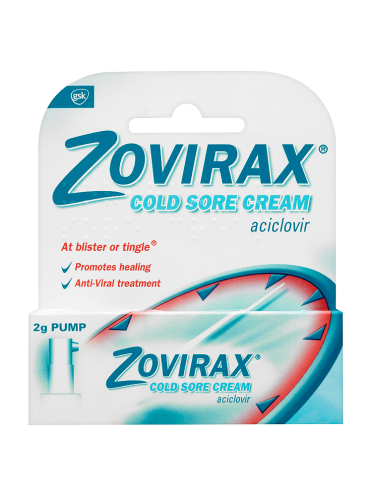 Zovirax Cold Sore Cream 2g Pump