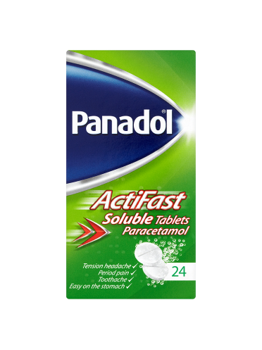 Panadol ActiFast Soluble Tablets Paracetamol 24 Tablets