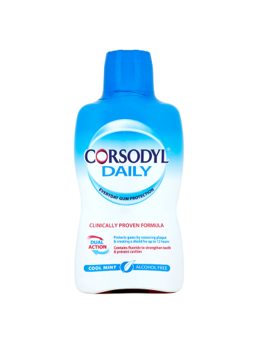 Corsodyl Daily Cool Mint Alcohol Free Mouthwash 500ml