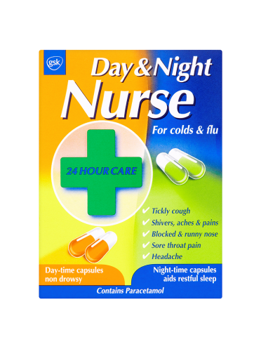 Day & Night Nurse 24 Hour Care for Colds & Flu 24 Capsules