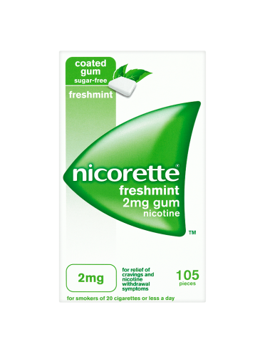 Nicorette Freshmint Sugar-Free Gum 2mg Nicotine 105 Pieces