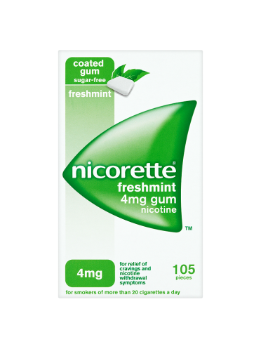 Nicorette Freshmint Sugar-Free Gum 4mg Nicotine 105 Pieces