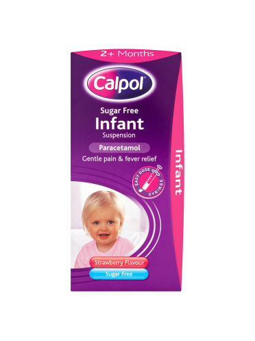 Calpol Sugar Free Infant Suspension Strawberry Flavour 2+ Months 100ml