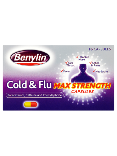 Benylin Cold & Flu Max Strength Capsules 16 Capsules