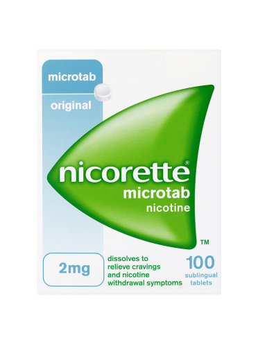 Nicorette Microtab Original 2mg Nicotine 100 Sublingual Tablets