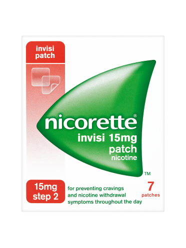 Nicorette Step 2 Invisi 15mg Patch Nicotine 7 Patches