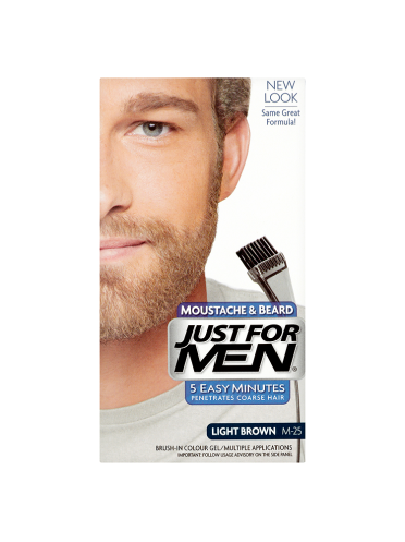 Just For Men Moustache & Beard Brush-In Colour Gel Light Brown M-25