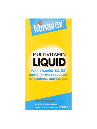 Minavex Multivitamin Liquid Orange Flavour Food Supplement 200ml