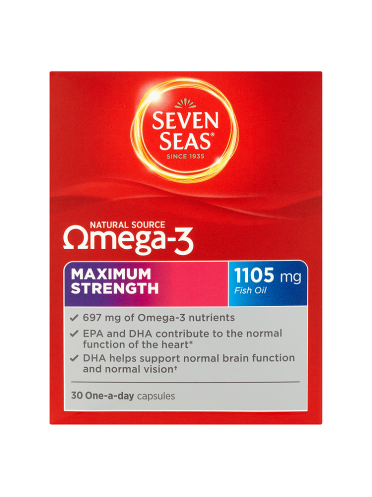 Seven Seas Omega-3 Maximum Strength 1105mg Fish Oil 30 One-a-Day Capsules