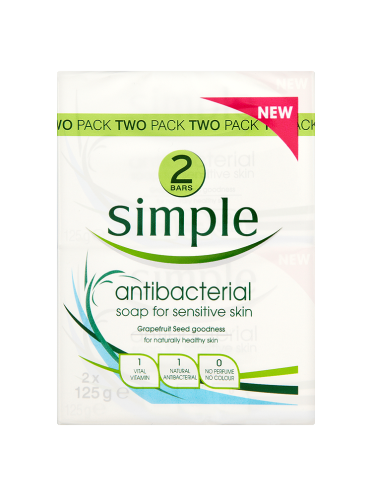 Simple Anti-Bacterial Soap for Sensitive Skin 2 x 125g