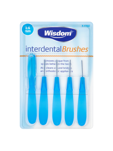 Wisdom Interdental Brushes X-Fine 0.6mm 5 Brushes