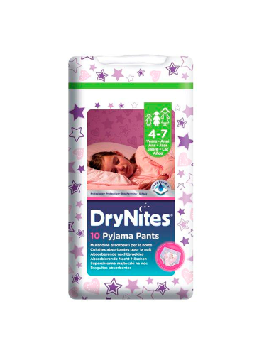 DryNites Pyjama Pants 4-7 years Girl (10 Pants)