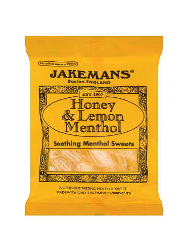 Jakemans Honey & Lemon Menthol Soothing Menthol Sweets 100g