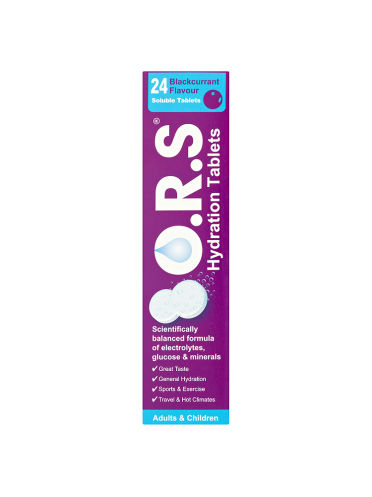 O.R.S Hydration Tablets Adults & Children 24 Blackcurrant Flavour Soluble Tablets