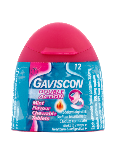 Gaviscon Double Action 12 Mint Flavour Chewable Tablets